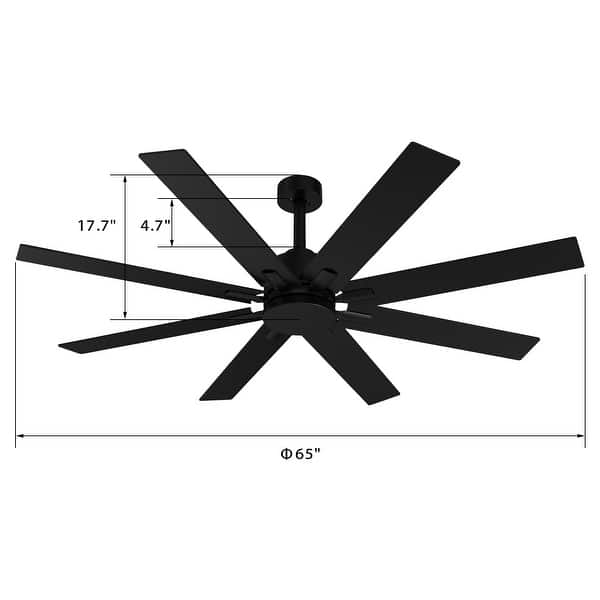 65"W Standard Ceiling Fan with Remote Control Metal Timing(Two Side